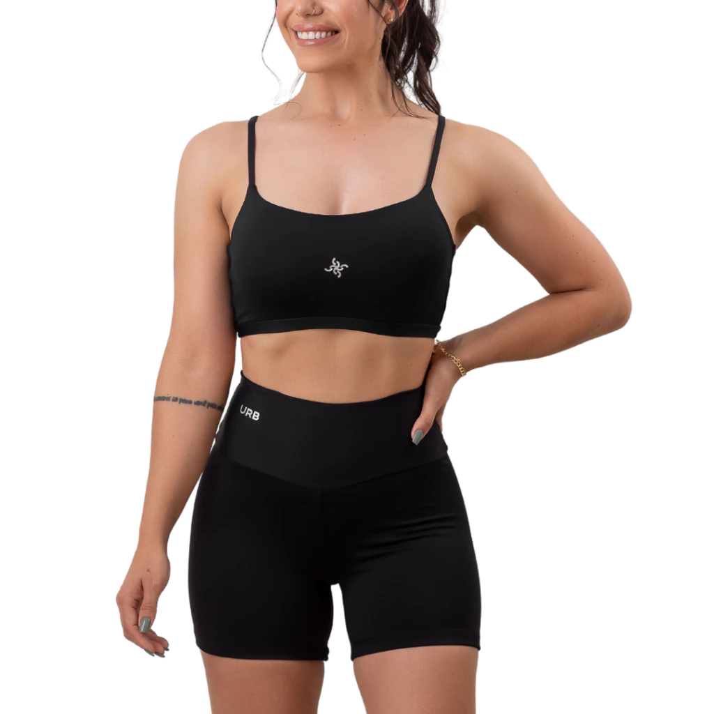 Conjunto Paris FitWear — Top Duplo e Shorts Cós Alto