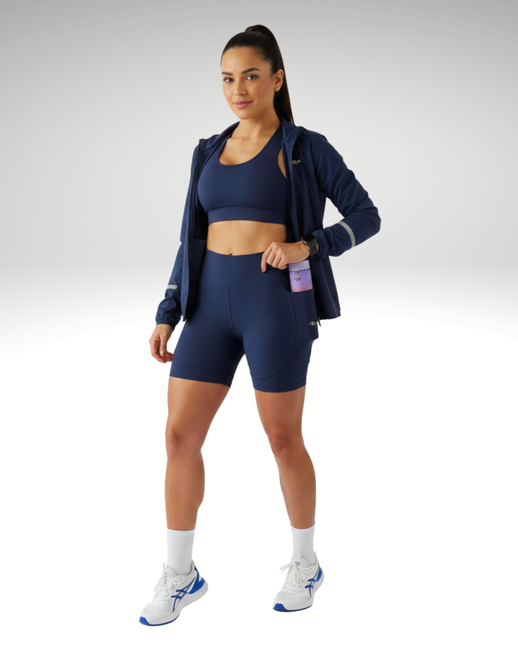 Shorts de Corrida de Alta Compressão com Cós Alto Anatômico e Bolsos